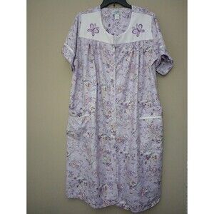 Casual Nights Pearl Snap Front Housecoat MooMoo Size XL